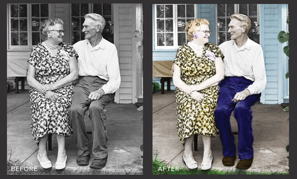 Elderly Couple Before and After Color